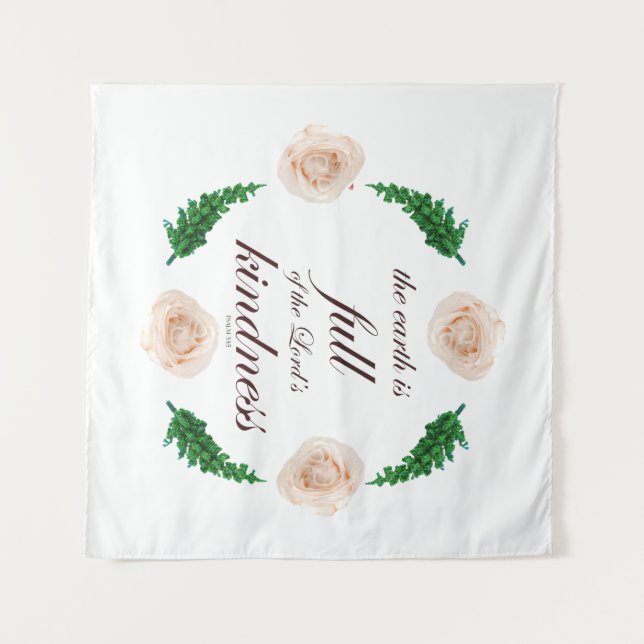 Psalm 33 volle Freundlichkeit Wandteppich (Vorderseite (Horizontal))