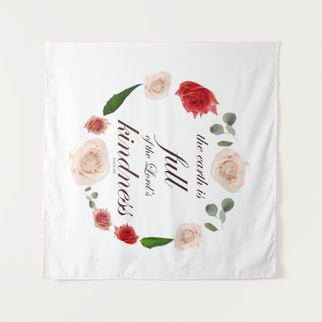 Psalm 33 volle Freundlichkeit Wandteppich (Vorderseite (Horizontal))