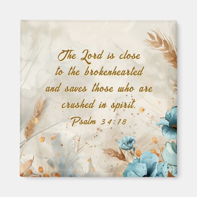 Psalm 34:18 Der Herr ist nah, die zerbrochene Bibe Magnet (Vorne)