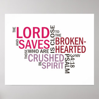 Psalm 34:18 "Der Herr ist Nah" U-Bahn Art Poster