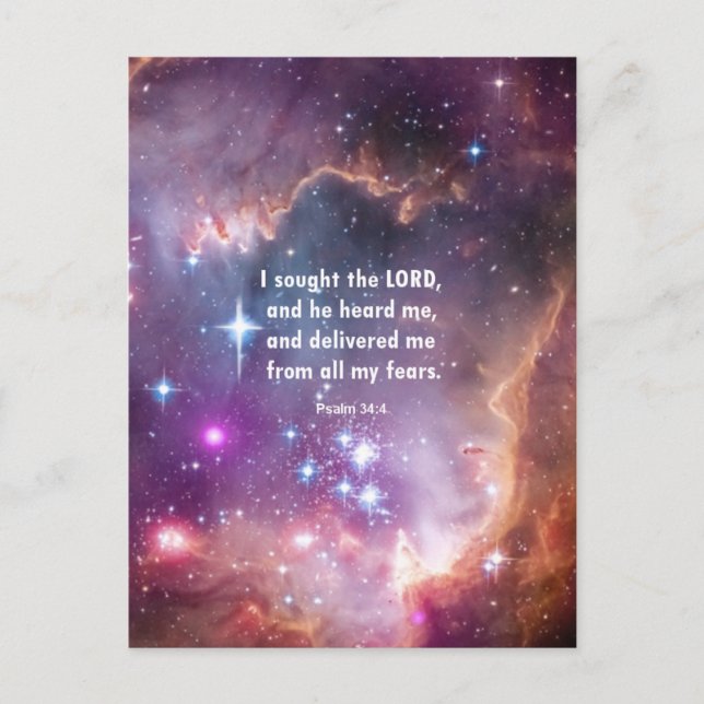 Psalm 34:4 postkarte (Vorderseite)