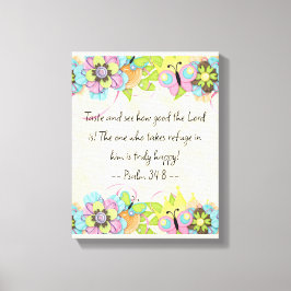 Psalm 34: 8 | Motivierend Biokotierungen Verse Leinwanddruck