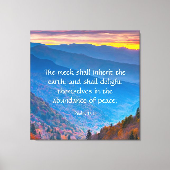 Psalm 37:11 leinwanddruck (Vorderseite)