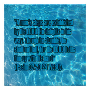 Psalm 37:23-24 WEBU Poster