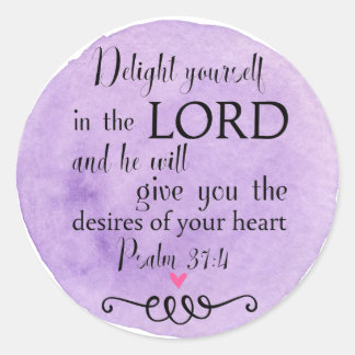 Psalm 37:4 Bibel Christlich Stickers Lavendel