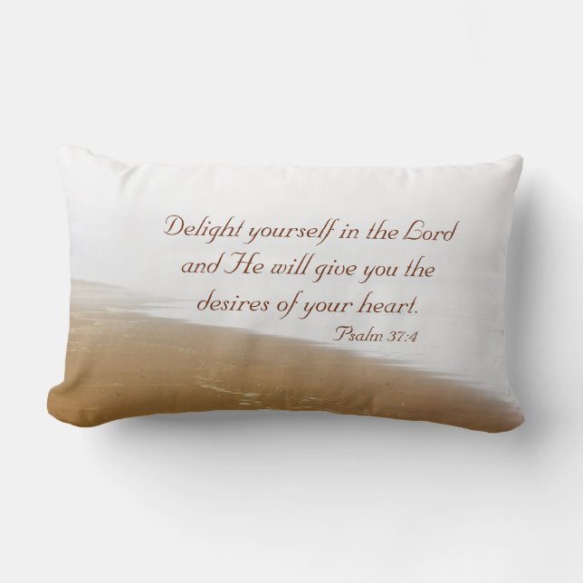 Psalm 37:4 Bibelverse, Sandy Ocean Beach Lendenkissen (Vorderseite)