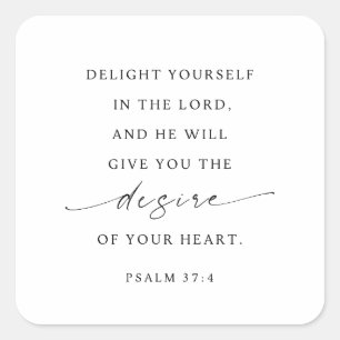 Psalm 37:4 Erfreue dich am Herrn Quadratischer Aufkleber