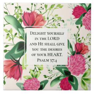 Psalm 37:4 Erfreuen Sie sich im Lord Clover Fliese