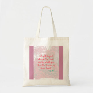 Psalm-37:4 Freudentext und Blumenentwurfs-Tasche Tragetasche