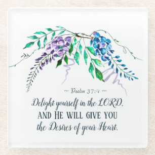 Psalm 37:4 Freut euch im Herrn, Bläserin Glasuntersetzer