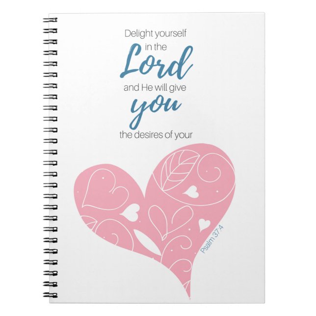 Psalm-37:4 Schrifts-Zeitschrift Notizblock (Vorderseite)