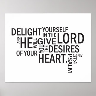 Psalm 37:4 "Wünsche eures Herzens" U-Bahn Art Poster