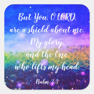 Psalm-3:3 christliche quadratischer aufkleber