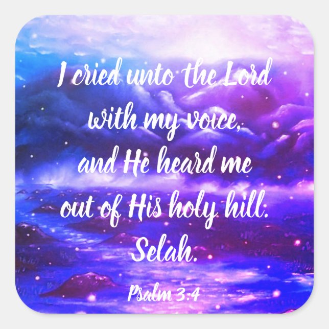 Psalm 3:4 | Aufkleber für Bibelversen (Vorderseite)