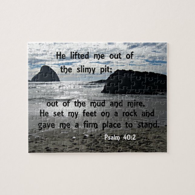 Psalm 40:2 Er hob mich aus der schlanken Grube (Horizontal)