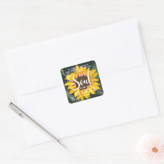 Psalm 42:1 Als die Hirschblume Sonnenblume Christl Quadratischer Aufkleber