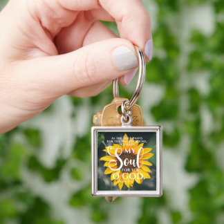 Psalm 42:1 Als die Hirschblume Sonnenblume Christl Schlüsselanhänger