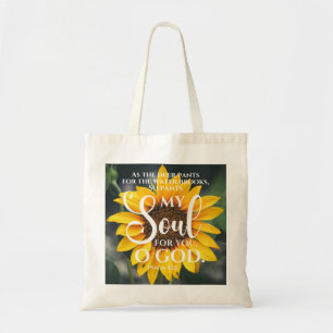 Psalm 42:1 Als die Hirschblume Sonnenblume Christl Tragetasche
