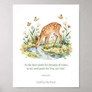 Psalm 42:1 Hirsch christliche Wandkunst – Wie der Poster
