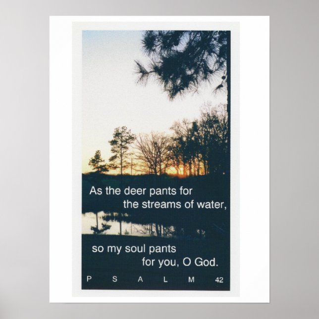 Psalm 42:1 Sonnenuntergang Poster (Vorne)