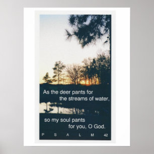 Psalm-42:1-Sonnenuntergangplakat Poster