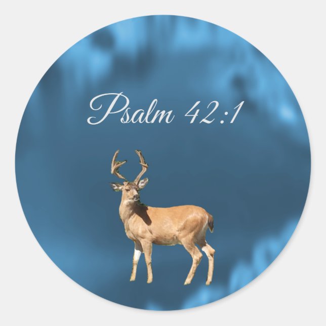 Psalm 42:1 Umkleber der Hirschnadel Runder Aufkleber (Vorderseite)