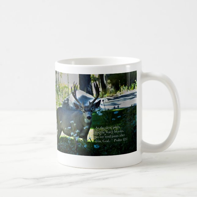 Psalm-42:1 und Rotwild Kaffeetasse (Rechts)