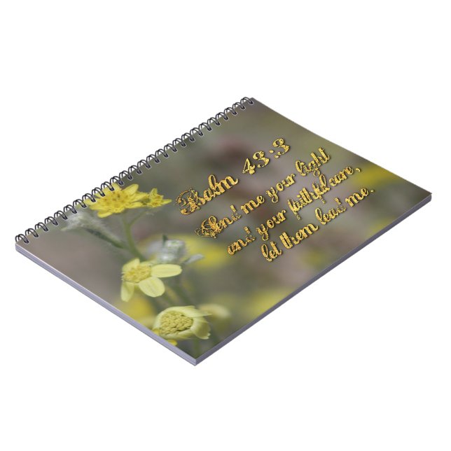 Psalm 43:3 Gelbe Wildblumen Notebook Notizblock (Linke Seite)