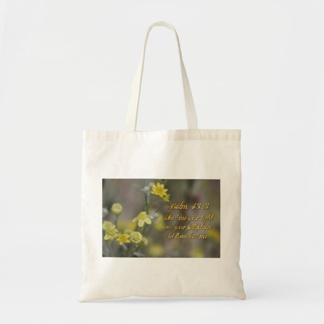 Psalm 43:3 Gelbe Wildblumen Tragetasche (Vorne)