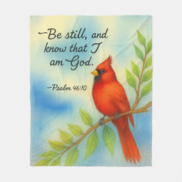 Psalm 46:10 Be Still Red Cardinal Scripture Nature Fleecedecke