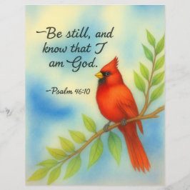 Psalm 46:10 Be Still Red Cardinal Scripture Nature Flyer