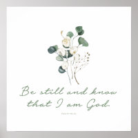 Psalm 46:10, Bibel Verse Print, bleibe bei