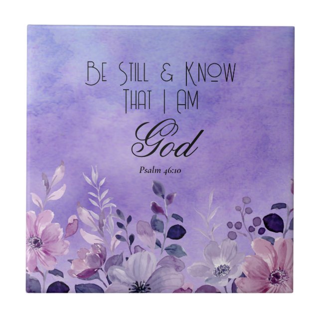 Psalm 46:10 Bibelvers Fliese (Vorderseite)
