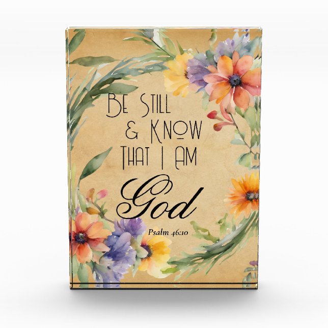 Psalm 46:10 Bibelverse Fotoblock (Vorderseite)