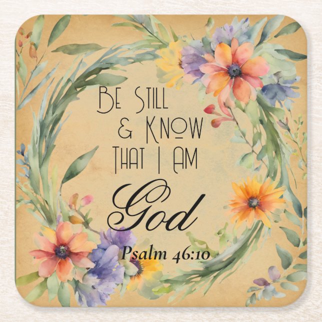 Psalm 46:10 Bibelverse Rechteckiger Pappuntersetzer (Vorderseite)