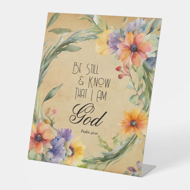 Psalm 46:10 Bibelverse Sockelschild (Vorderseite)