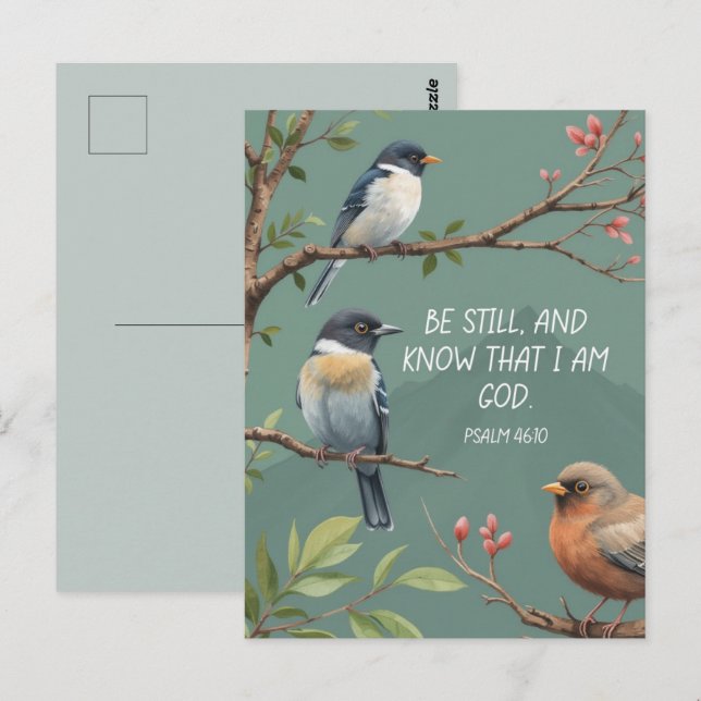 Psalm 46:10 Christliches Bibelverse-Bild Postkarte (Vorne/Hinten)