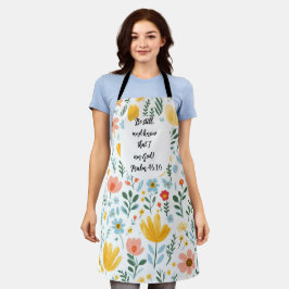 Psalm 46:10 Floral Apron Schürze