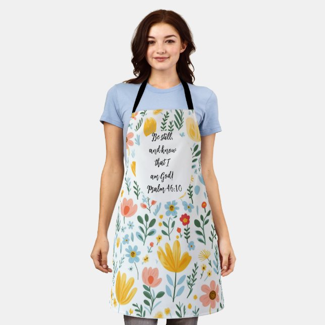 Psalm 46:10 Floral Apron Schürze (Getragen)