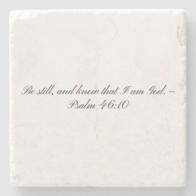 Psalm 46: 10, Geschenkuntersetzer Steinuntersetzer (Vorderseite)