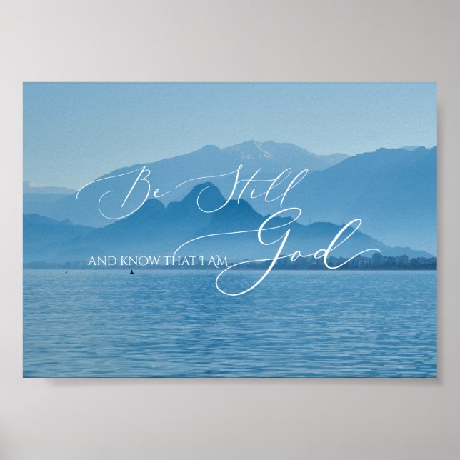 Psalm 46 10, immer noch Misty Berg Stillwasser Poster (Vorne)