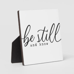 Psalm 46:10 Sei noch Bibelschrift-Zeichen Fotoplatte