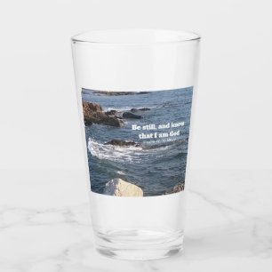 Psalm 46:10 Sei noch Foto des Ozeans Christlich Glas