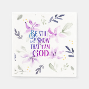 Psalm 46:10 Seid still und wisst, dass ich GOTT-Fl Serviette