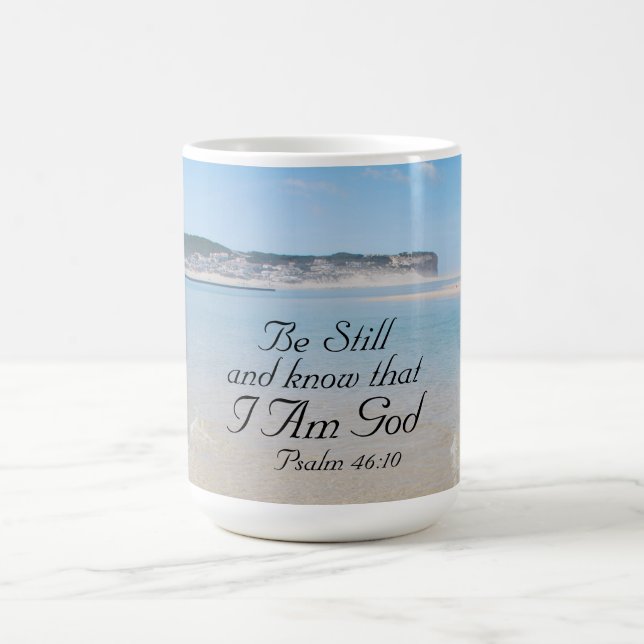 Psalm 46:10 Seid still und wisst, dass ich Gott se Kaffeetasse (Mittel)