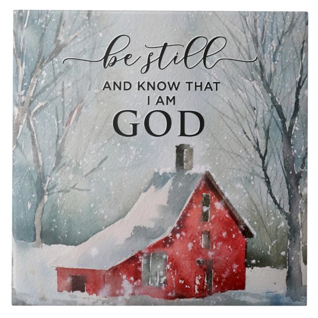 Psalm 46:10 Seid still und wisst, dass ich GOTT-Wi Fliese (Vorderseite)