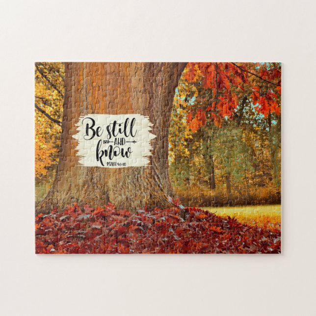 Psalm 46:10 Seien Sie still und wissen Sie, Herbst (Horizontal)