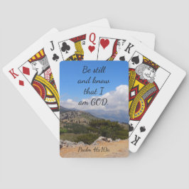 Psalm 46:10a Christliche Bibelverse Gebirge Custom Spielkarten