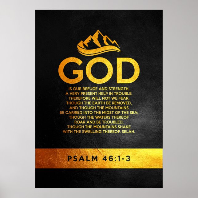 Psalm 46:1-3 Bibelverse Poster (Vorne)