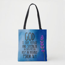 Psalm 46:1 Bibelverse Tote Tasche